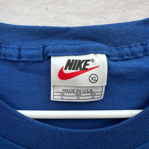 Vintage Nike T Shirt Mens XL Blue Tournament Tough Tennis Camp 90s - Picture 3 of 7